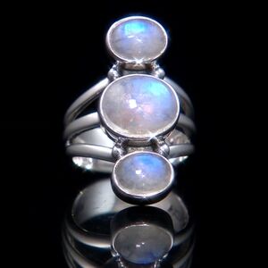 NICKY BUTLER Designer NB 925 Sterling Silver Rainbow Moonstone Ladies Ring
